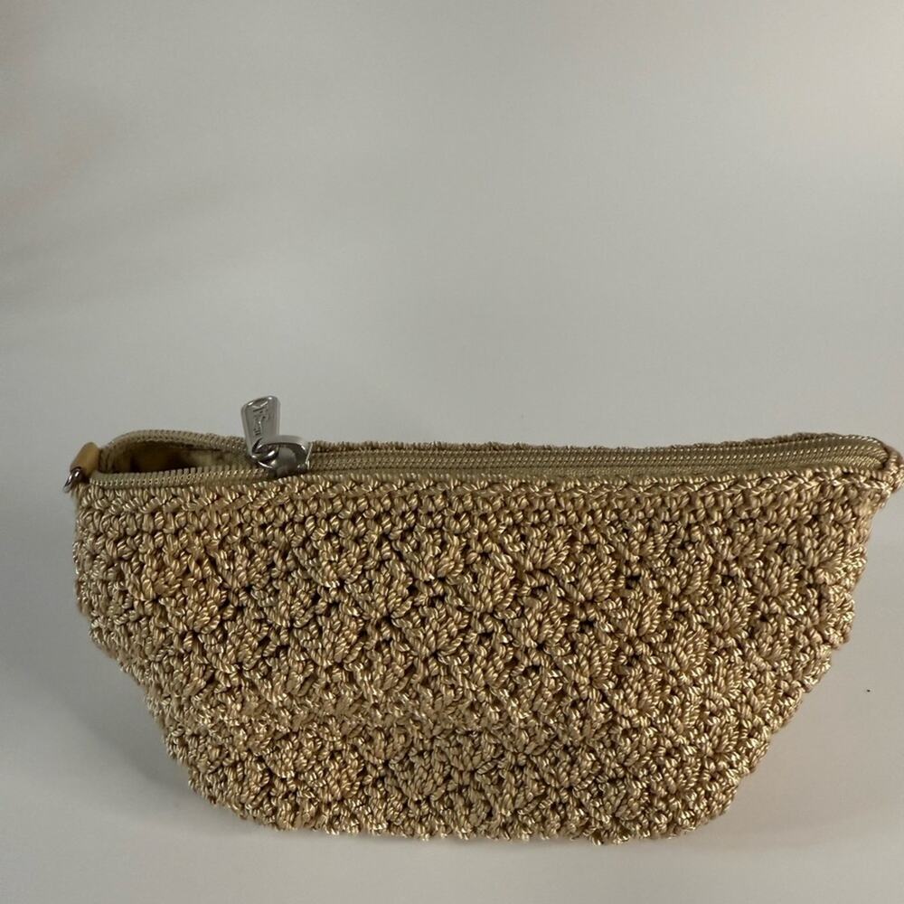 The Sak Tan Crochet Makeup Bag Travel Toiletry Pouch
